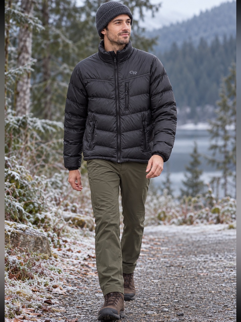 Outdoor Research Goose Down Puffer Jacket Black Full Zip gorpcore men’s S